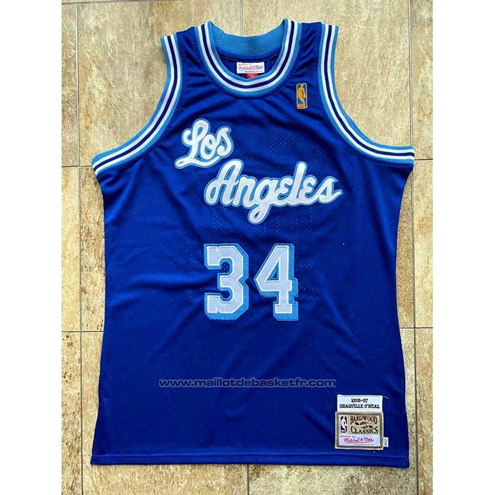Maillot Los Angeles Lakers Shaquille O'Neal #34 Retro 1996-97 Bleu